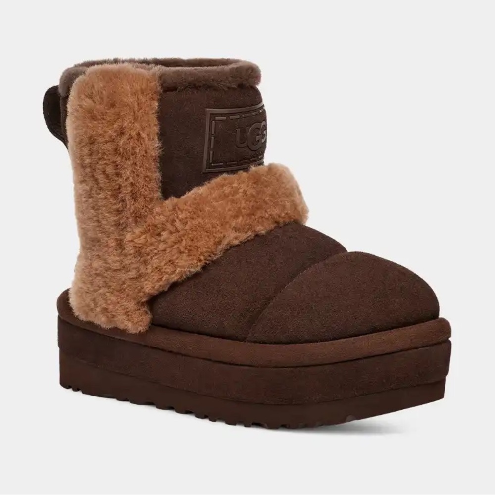 UGG Classic Chillapeak Genuine Shearling Trimmed Boot Burnt Cedar